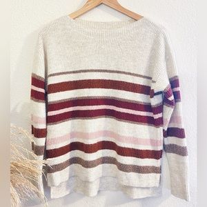 Women’s Contrast Striped Pullover Sweater